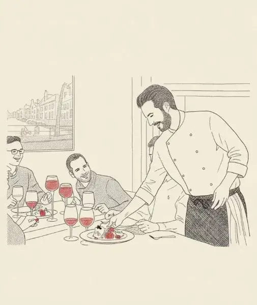 Cómo ser un chef privado chef sirviendo comida a sus comensales